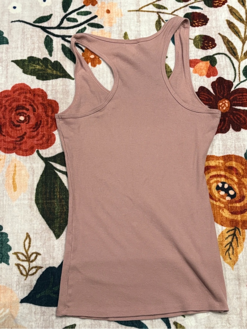 Bozzolo Dusty Rose Ribbed Racerback Tank Top - Picture 3 of 3